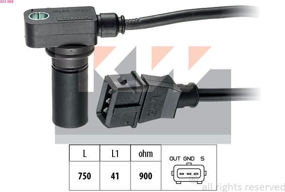 KW 453 066 - Capteur d'angle, vilebrequin droxauto.com