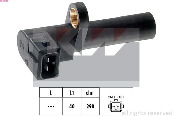 KW 453 036 - Capteur d'angle, vilebrequin droxauto.com