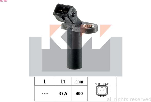 KW 453 037 - Capteur d'angle, vilebrequin droxauto.com