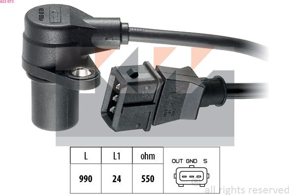 KW 453 073 - Capteur d'angle, vilebrequin droxauto.com