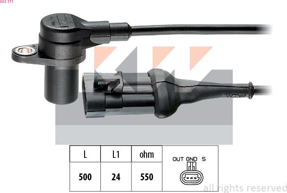 KW 453 171 - Capteur d'angle, vilebrequin droxauto.com