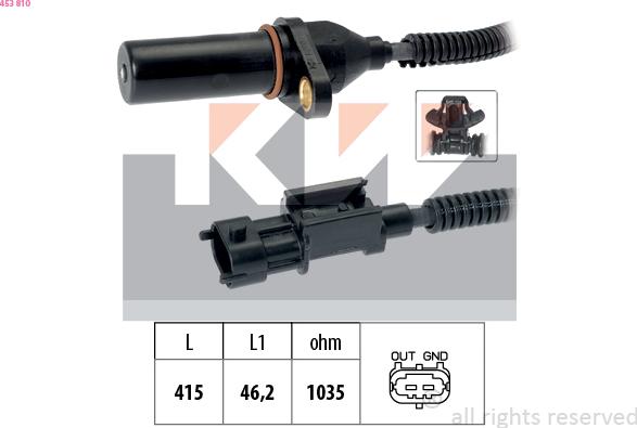 KW 453 810 - Capteur d'angle, vilebrequin droxauto.com