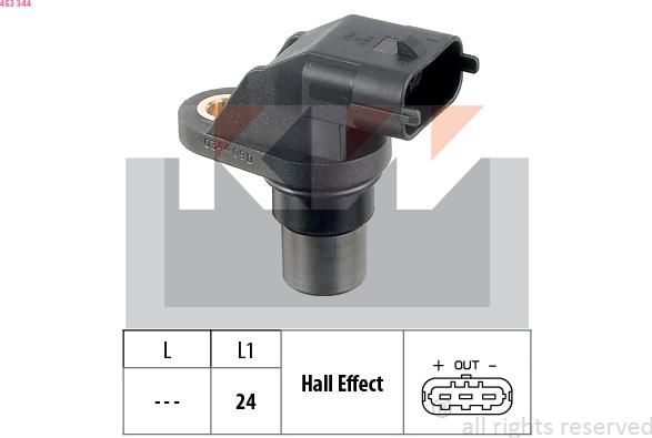 KW 453 344 - Capteur, position d'arbre à cames droxauto.com