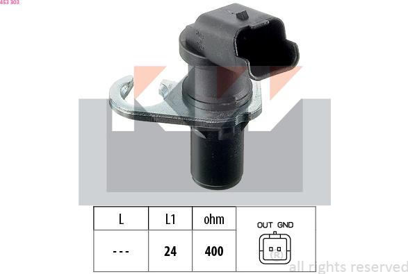 KW 453 303 - Capteur d'angle, vilebrequin droxauto.com