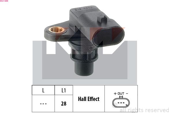 KW 453 388 - Capteur, position d'arbre à cames droxauto.com