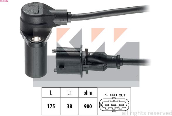 KW 453 382 - Capteur d'angle, vilebrequin droxauto.com