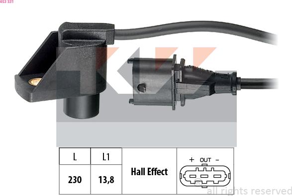 KW 453 331 - Capteur, position d'arbre à cames droxauto.com