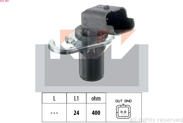 KW 453 293 - Capteur d'angle, vilebrequin droxauto.com