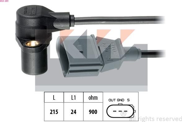 KW 453 241 - Capteur d'angle, vilebrequin droxauto.com