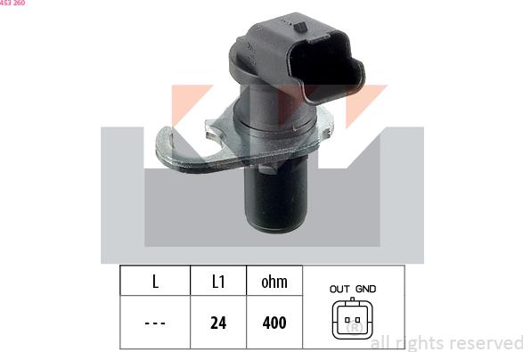 KW 453 260 - Capteur d'angle, vilebrequin droxauto.com