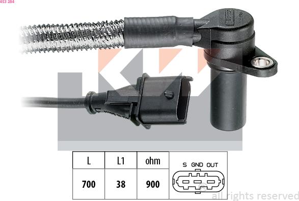 KW 453 284 - Capteur d'angle, vilebrequin droxauto.com