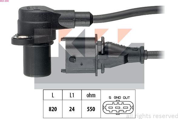 KW 453 234 - Capteur d'angle, vilebrequin droxauto.com