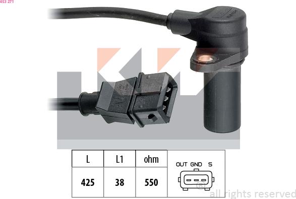 KW 453 271 - Capteur d'angle, vilebrequin droxauto.com