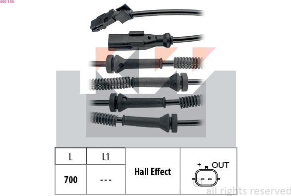 KW 460 146 - Capteur, vitesse de roue droxauto.com