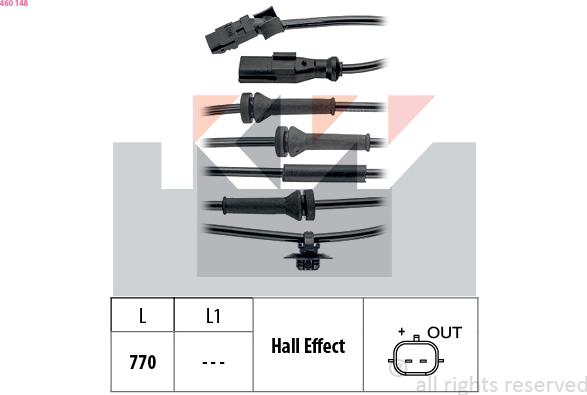 KW 460 148 - Capteur, vitesse de roue droxauto.com