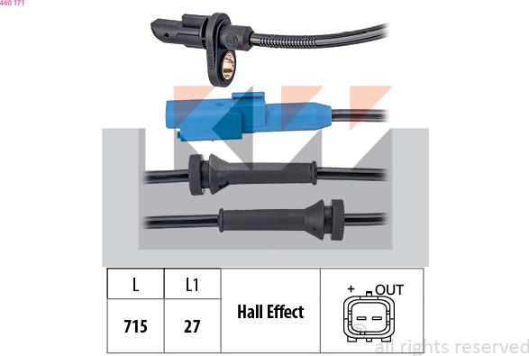 KW 460 171 - Capteur, vitesse de roue droxauto.com