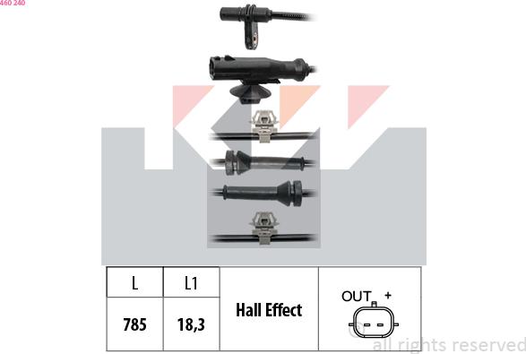 KW 460 240 - Capteur, vitesse de roue droxauto.com