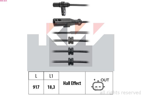KW 460 254 - Capteur, vitesse de roue droxauto.com