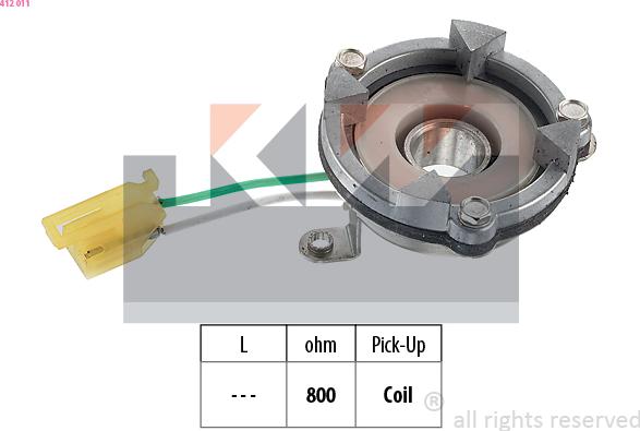 KW 412 011 - Capteur, impulsion d'allumage droxauto.com