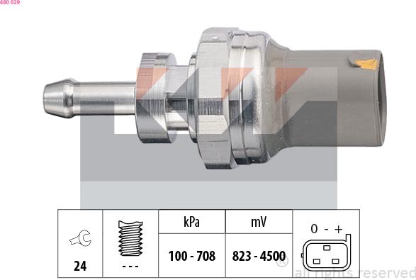 KW 480 029 - Capteur, pression d'huile droxauto.com