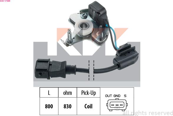 KW 430 178M - Capteur, impulsion d'allumage droxauto.com