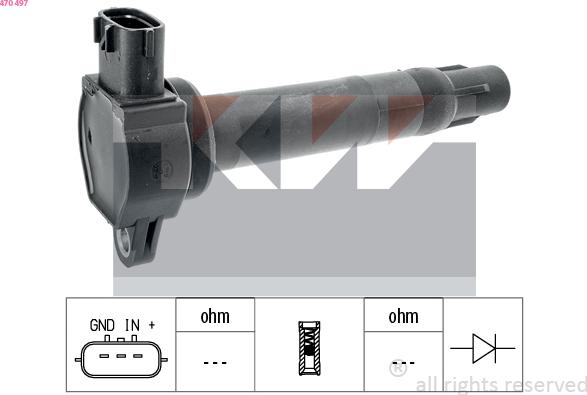 KW 470 497 - Bobine d'allumage droxauto.com