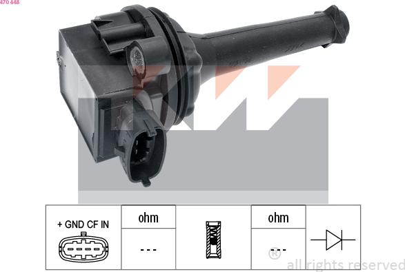 KW 470 448 - Bobine d'allumage droxauto.com