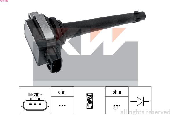 KW 470 489 - Bobine d'allumage droxauto.com