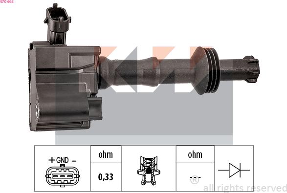 KW 470 663 - Bobine d'allumage droxauto.com