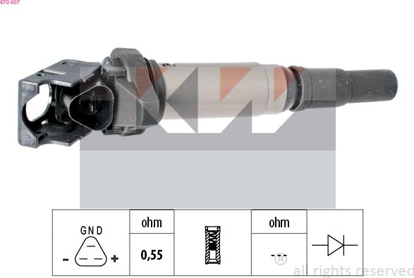 KW 470 607 - Bobine d'allumage droxauto.com