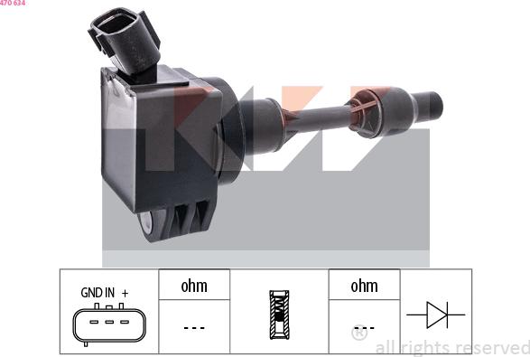 KW 470 634 - Bobine d'allumage droxauto.com