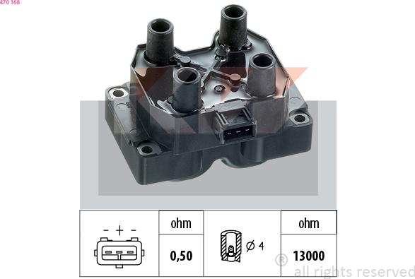KW 470 168 - Bobine d'allumage droxauto.com