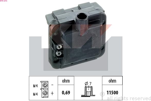 KW 470 215 - Bobine d'allumage droxauto.com