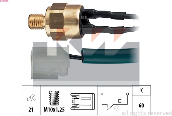 KW 540 094 - Sonde de température, liquide de refroidissement droxauto.com