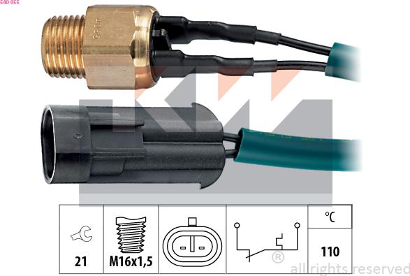 KW 540 055 - Sonde de température, liquide de refroidissement droxauto.com