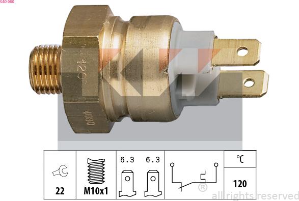 KW 540 080 - Sonde de température, liquide de refroidissement droxauto.com