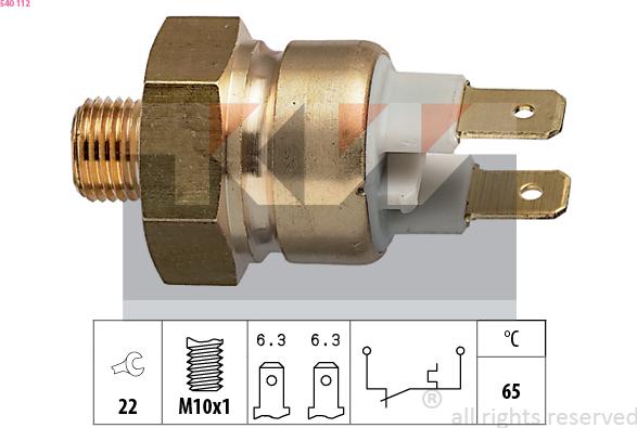 KW 540 112 - Sonde de température, liquide de refroidissement droxauto.com