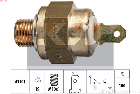KW 540 132 - Sonde de température, liquide de refroidissement droxauto.com