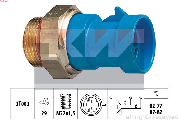 KW 550 653 - Interrupteur de température, ventilateur de radiateur droxauto.com