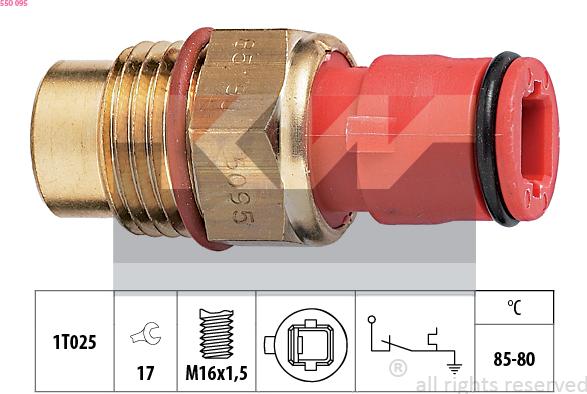 KW 550 095 - Interrupteur de température, ventilateur de radiateur droxauto.com