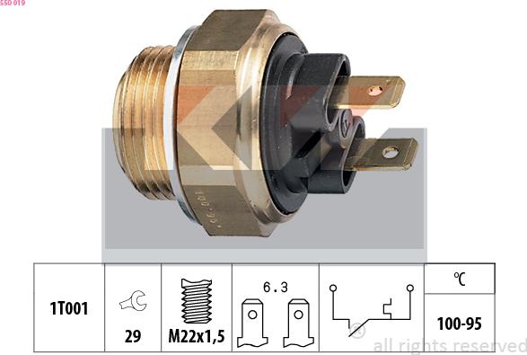 KW 550 019 - Interrupteur de température, ventilateur de radiateur droxauto.com