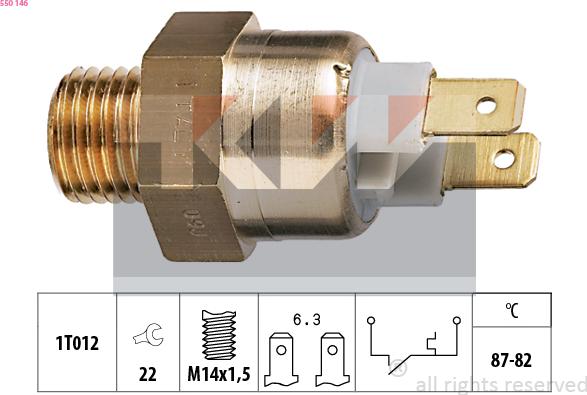 KW 550 146 - Interrupteur de température, ventilateur de radiateur droxauto.com
