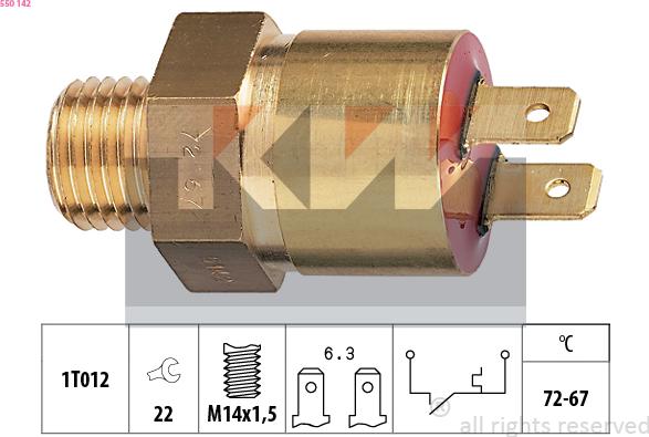 KW 550 142 - Interrupteur de température, ventilateur de radiateur droxauto.com