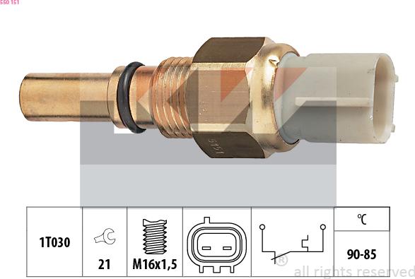 KW 550 151 - Interrupteur de température, ventilateur de radiateur droxauto.com