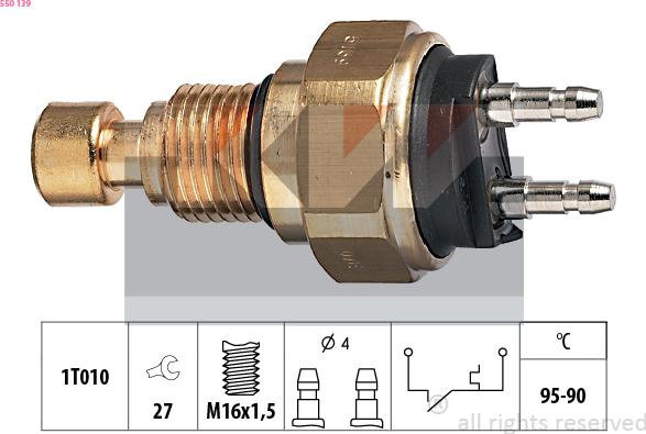 KW 550 139 - Interrupteur de température, ventilateur de radiateur droxauto.com