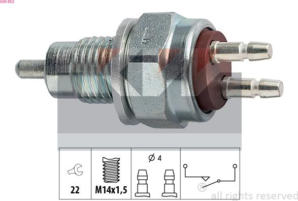 KW 560 052 - Contacteur, feu de recul droxauto.com