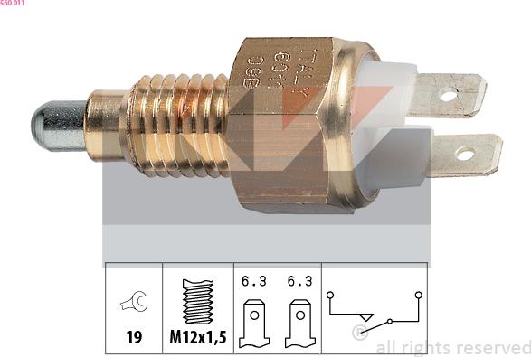 KW 560 011 - Contacteur, feu de recul droxauto.com