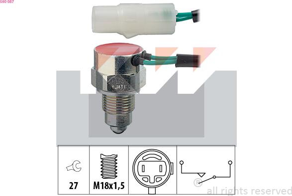 KW 560 087 - Contacteur, feu de recul droxauto.com