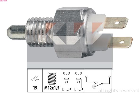 KW 560 029 - Contacteur, feu de recul droxauto.com
