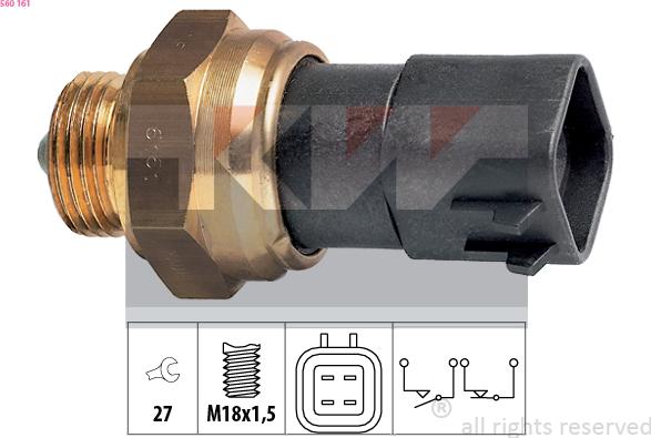 KW 560 161 - Contacteur, feu de recul droxauto.com